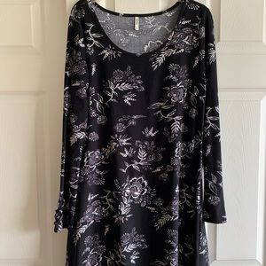 Black print dress